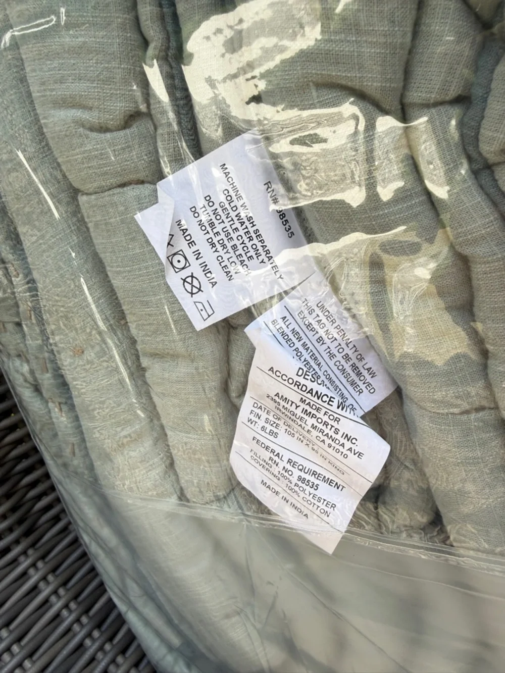 Frontgate Reversible Quilted Comforter - King - NWT